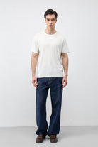 Antioch Ekru Regular Fit Modal Teknik Kumaş Erkek T-Shirt