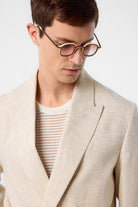 Antioch-Ekru Relax Fit Keten Karışımlı Erkek Blazer Ceket-Blazer Ceket-4-Milagron.com