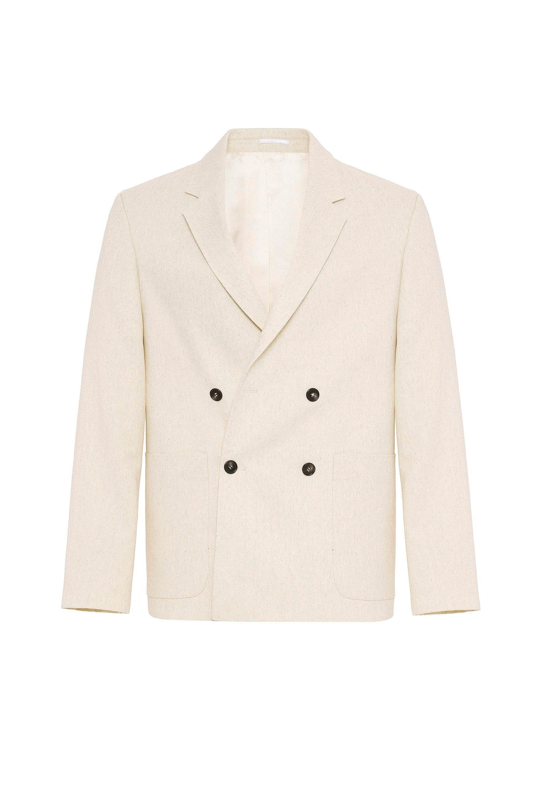 Antioch-Ekru Relax Fit Keten Karışımlı Erkek Blazer Ceket-Blazer Ceket-5-Milagron.com