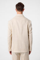 Antioch-Ekru Relax Fit Keten Karışımlı Erkek Blazer Ceket-Blazer Ceket-5-Milagron.com