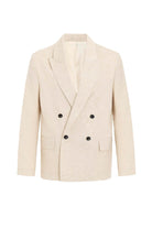 Antioch-Ekru Relax Fit Keten Karışımlı Erkek Blazer Ceket-Blazer Ceket-6-Milagron.com