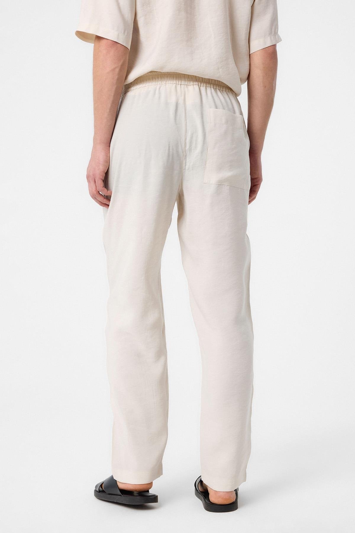 Antioch-Ekru Relaxed Erkek Jogger Pantolon-Kumaş Pantolon-4-Milagron.com