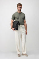 Antioch Ekru Relaxed Fit Kemerli Erkek Pantolon