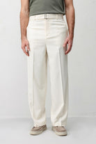 Antioch Ekru Relaxed Fit Kemerli Erkek Pantolon