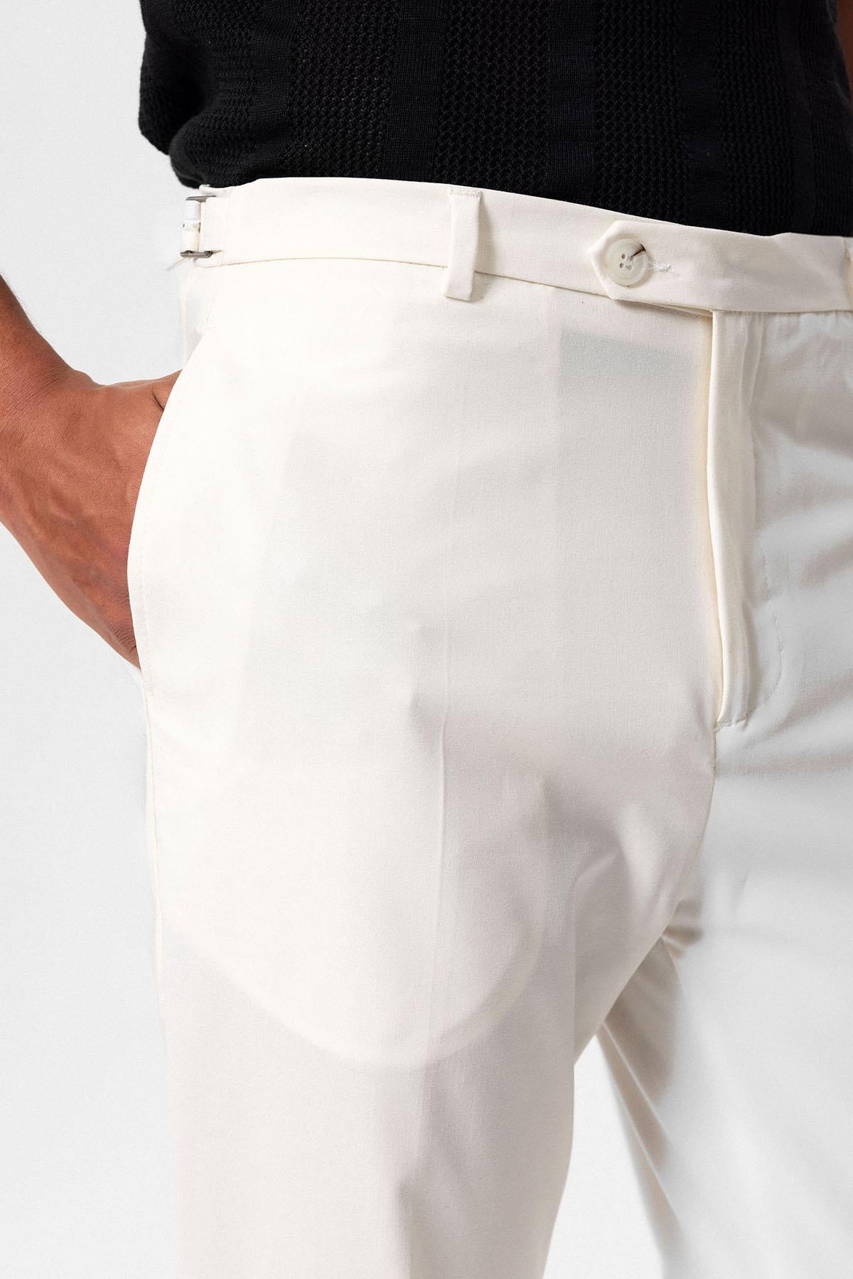 Antioch-Ekru Slim Fit Duble Paça Erkek Pantolon-Pantolon-5-Milagron.com