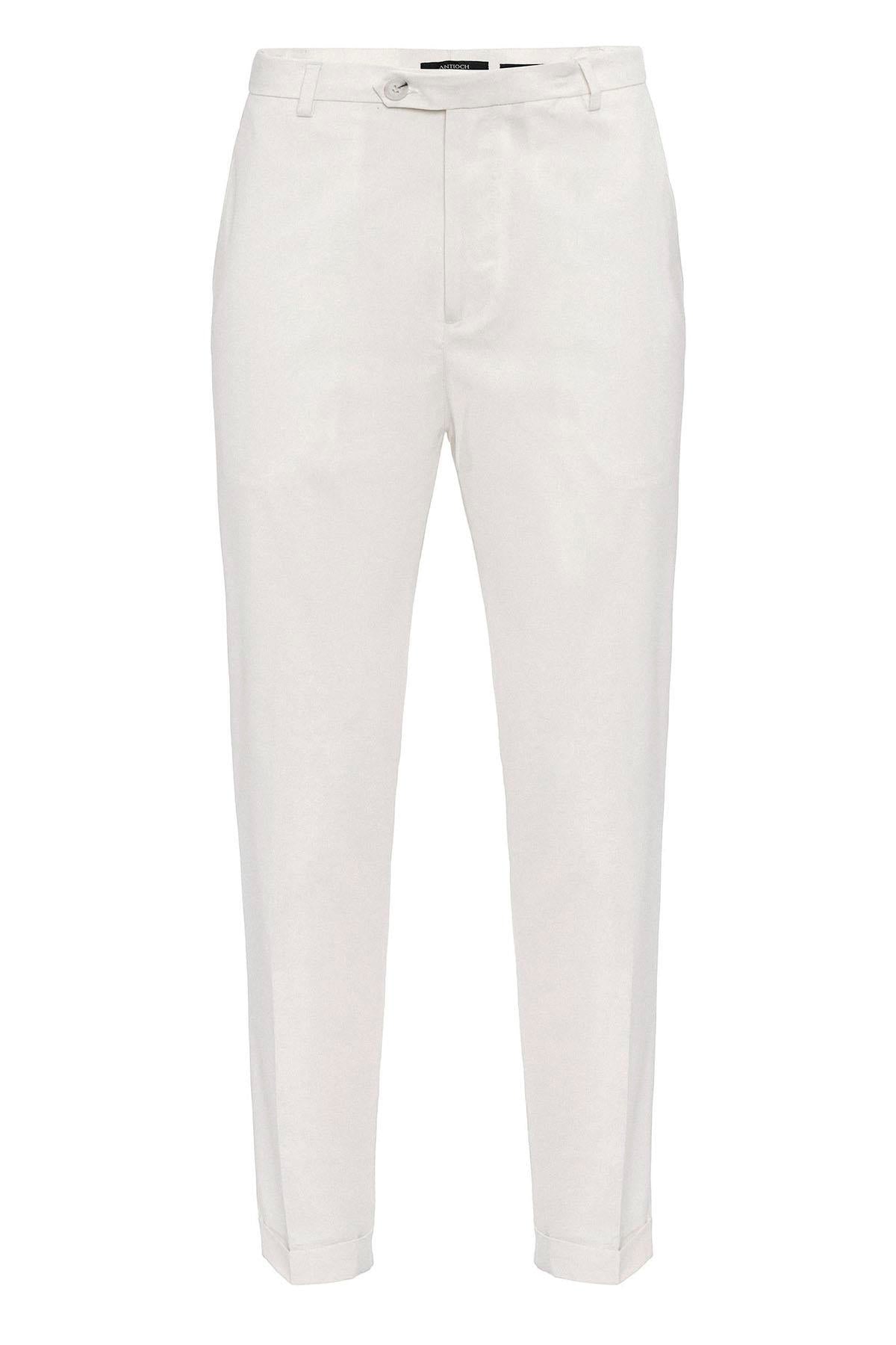 Antioch-Ekru Slim Fit Duble Paça Erkek Pantolon-Pantolon-7-Milagron.com