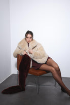 Antioch-Ekru Suni Kürk Kadın Ceket-Ceket-1-Milagron.com