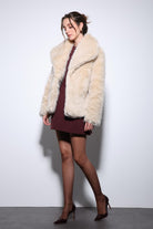 Antioch-Ekru Suni Kürk Kadın Ceket-Ceket-3-Milagron.com