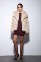 Antioch-Ekru Suni Kürk Kadın Ceket-Ceket-4-Milagron.com