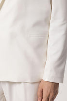 Antioch-Ekru Tek Düğme Kruvaze Kapama Erkek Blazer Ceket-Ceket-5-Milagron.com