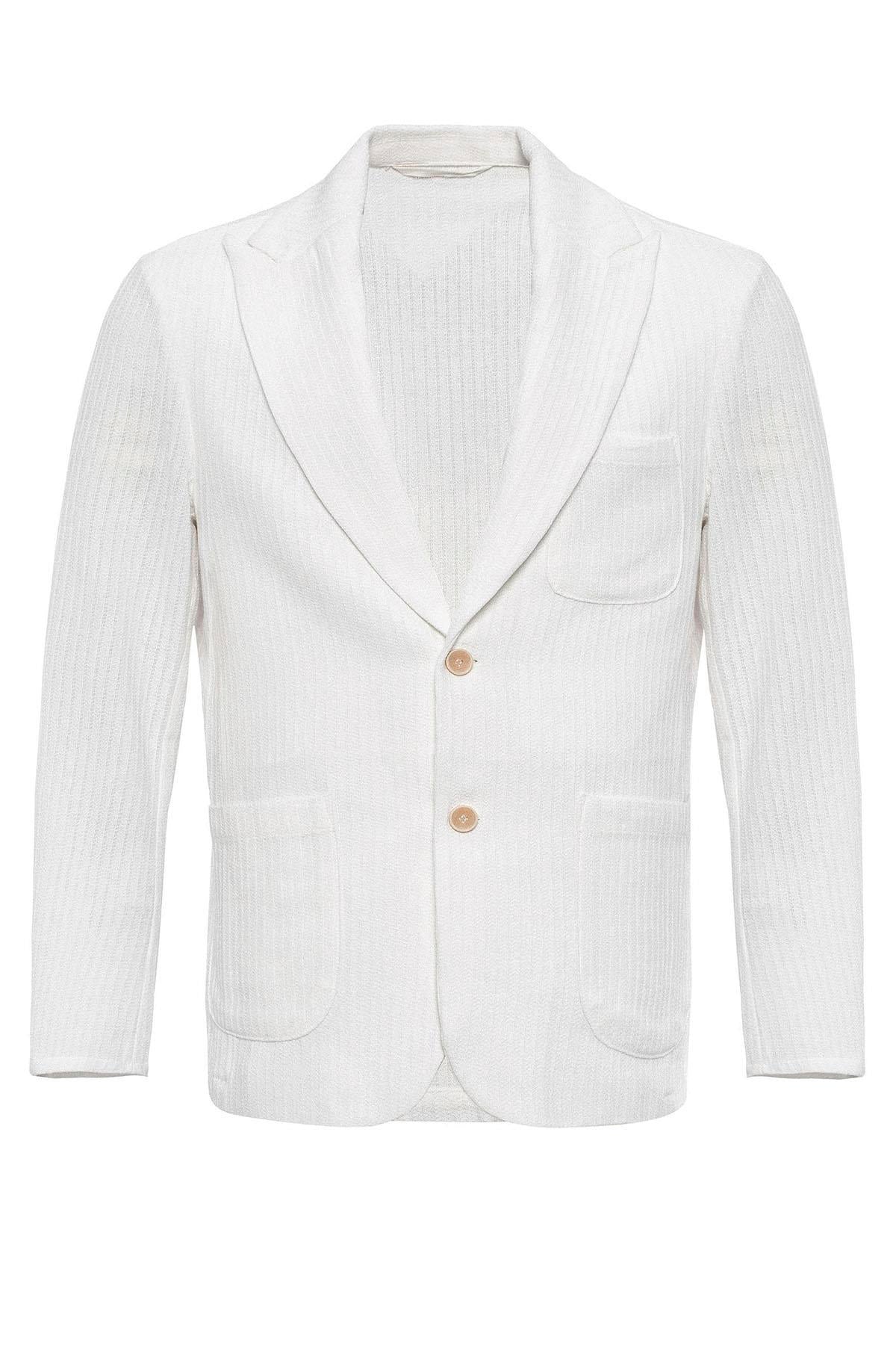 Antioch-Ekru Torba Cepli Astarsız Erkek Blazer Ceket-Ceket-6-Milagron.com