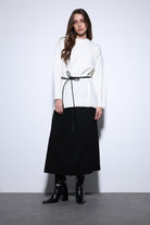 Antioch-Antioch Ekru Yırtmaç Detaylı Kadın Kazak-Kazak-5-Milagron.com