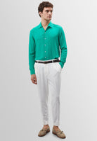 Antioch-Ekru Yüksek Bel Kemerli Pantolon-Pantolon-1-Milagron.com