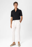 Antioch-Ekru Yüksek Bel Kuşak Kapama Erkek Pantolon-Kumaş Pantolon-1-Milagron.com