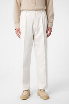 Antioch-Ekru Yüksek Bel Pamuklu Erkek Pantolon-Kumaş Pantolon-1-Milagron.com