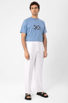 Antioch-Ekru Yüksek Bel Pileli Keten Karışımlı Erkek Pantolon-Pantolon-3-Milagron.com