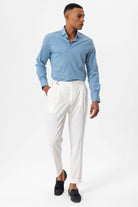 Antioch-Ekru Yüksek Bel Toka Kapama Pileli Erkek Pantolon-Pantolon-3-Milagron.com