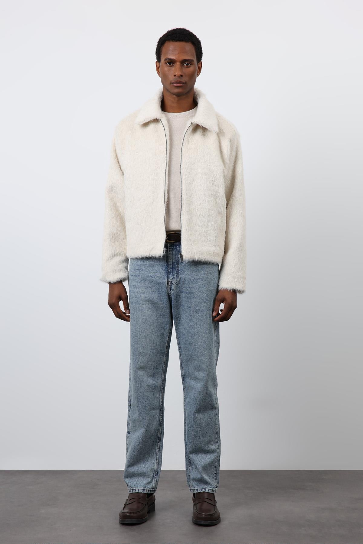 Antioch-Ekru Yumuşak Dokulu Erkek Mont-Mont-2-Milagron.com