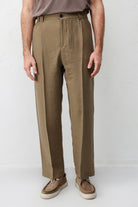 Antioch Haki Lyocell Relaxed Fit Pileli Erkek Pantolon