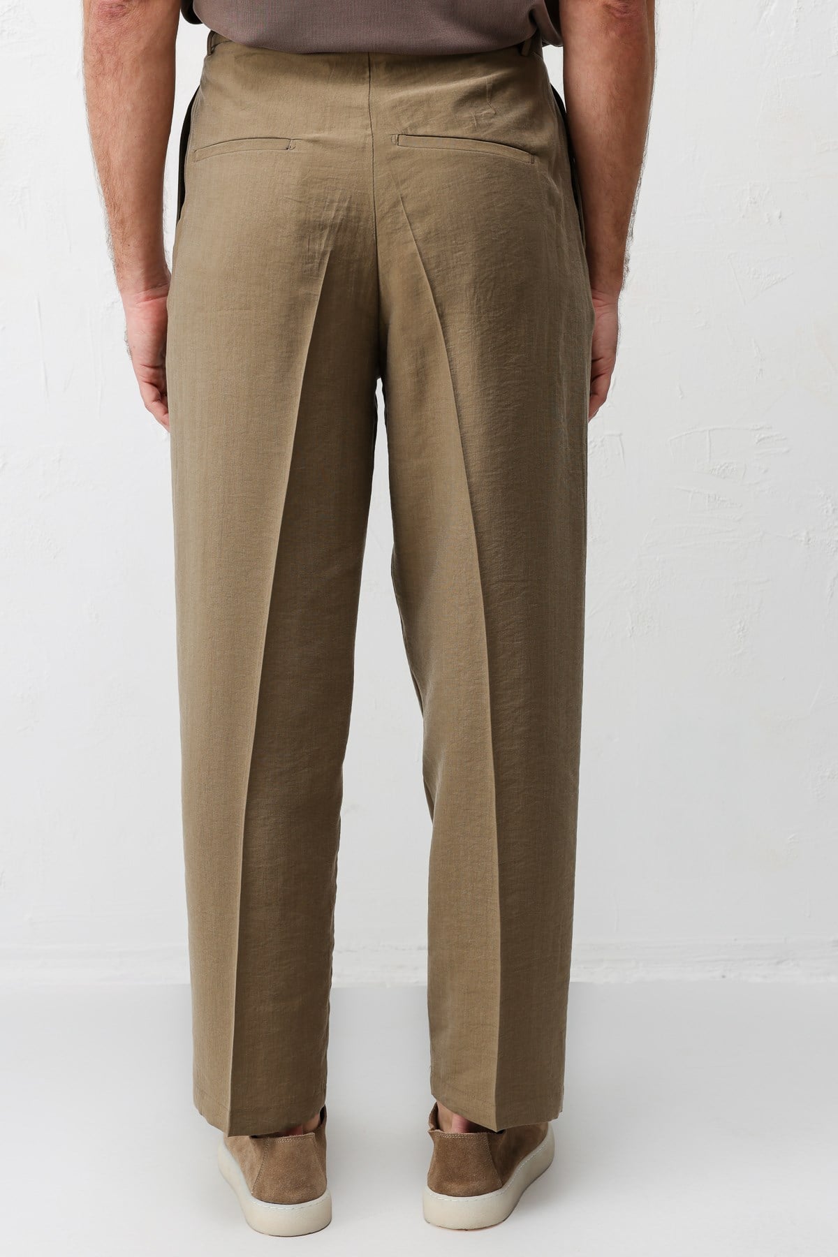 Antioch Haki Lyocell Relaxed Fit Pileli Erkek Pantolon