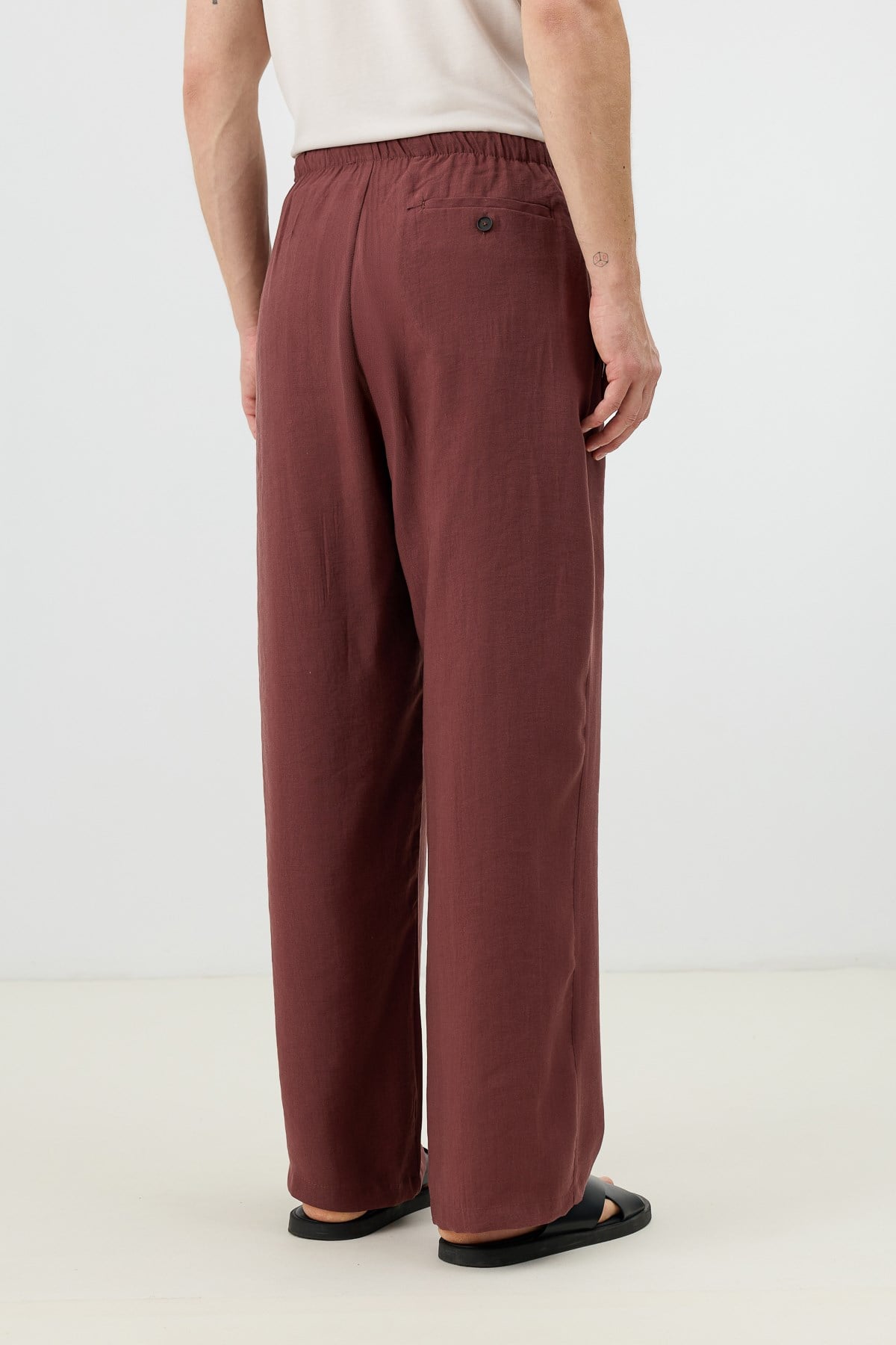 Antioch Bordo Modal Karışımlı Relaxed Erkek Pantolon