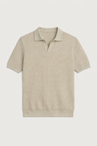 Antioch Bej Örgü Dokulu Polo Yaka Erkek T-Shirt