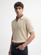 Antioch Bej Örgü Dokulu Polo Yaka Erkek T-Shirt