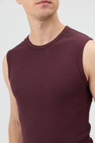Antioch Bordo Pamuklu Kolsuz Erkek T-Shirt