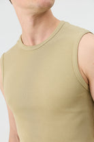 Antioch Haki Pamuklu Kolsuz Erkek T-Shirt