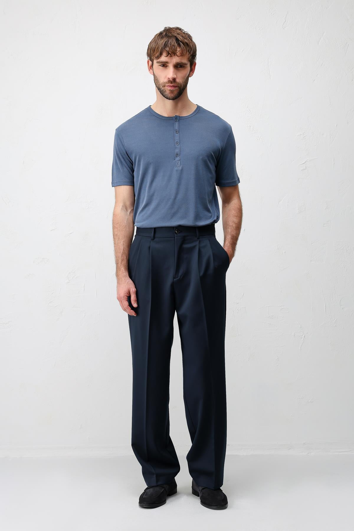 Antioch Lacivert Relaxed Fit Erkek Pantolon