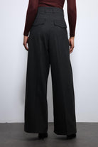 Antioch-Füme çizgili Geniş Paça Pantolon-Kumaş Pantolon-6-Milagron.com