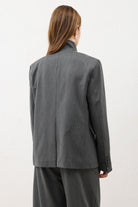 Antioch Gri Dik Yaka Kadın Blazer Ceket