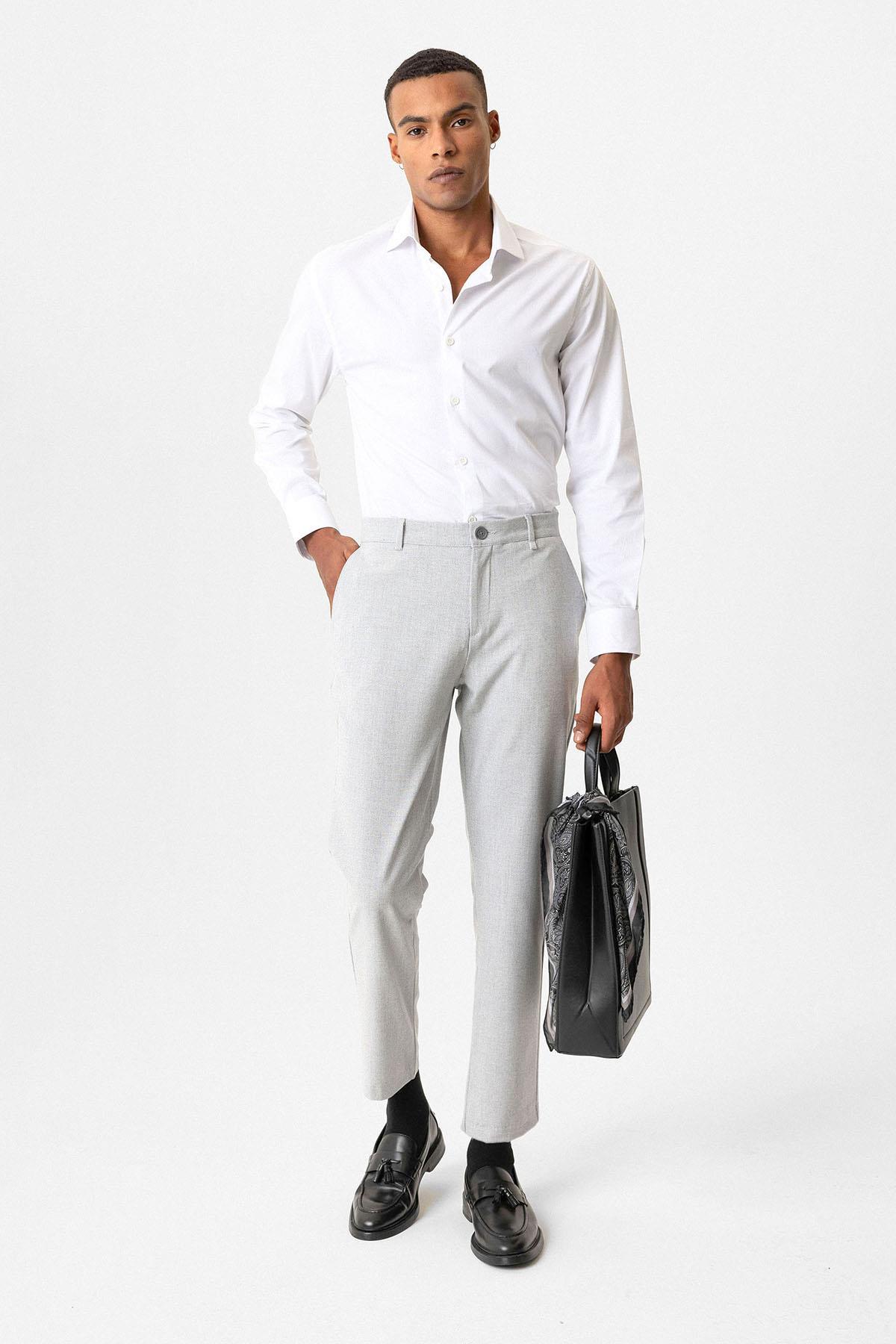 Antioch-Gri Dokulu Erkek Pantolon-Kumaş Pantolon-1-Milagron.com