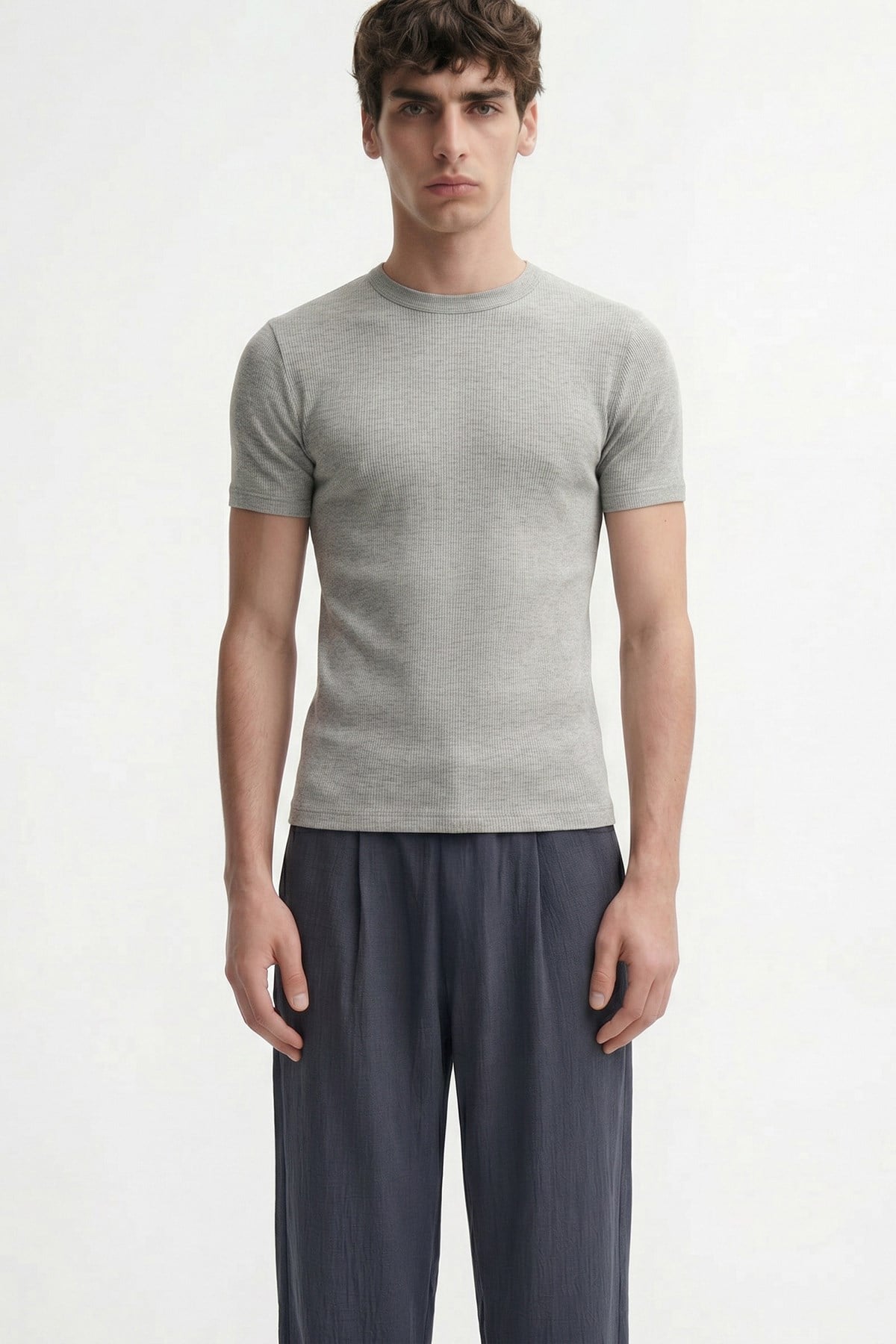 Antioch Gri Dokulu Erkek T-Shirt