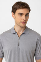 Antioch-Gri Fermuarlı Regular Fit Erkek T Shirt-T-Shirts-4-Milagron.com