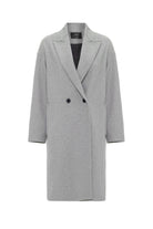 Antioch-Gri Kadın Kruvaze Kapama Oversize Kaban-Kaban-6-Milagron.com