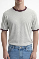 Antioch Gri Kontrast Yaka Erkek T-Shirt