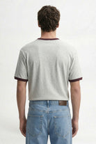 Antioch Gri Kontrast Yaka Erkek T-Shirt