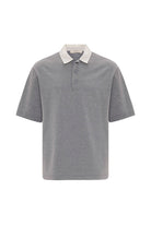 Antioch-Gri Kontrast Yaka İnterlok Dokulu Erkek T Shirt-T-Shirts-6-Milagron.com