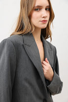 Antioch Gri Kruvaze Kadın Blazer