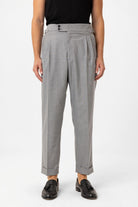 Antioch-Gri Kruvaze Kapama İtalyan Kesim Erkek Takım-Takım Elbise-8-Milagron.com