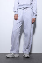 Antioch-Antioch Gri Melanj Basic Düz Paça Kadın Eşofman Altı-Eşofman-2-Milagron.com