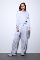 Antioch-Antioch Gri Melanj Basic Kadın Sweatshirt-Sweatshirt-2-Milagron.com