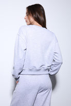 Antioch-Antioch Gri Melanj Basic Kadın Sweatshirt-Sweatshirt-3-Milagron.com
