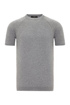 Antioch-Gri Melanj Bisiklet Yaka Triko T Shirt-Kazak & Triko-6-Milagron.com