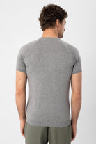 Antioch-Gri Melanj Bisiklet Yaka Triko T Shirt-Kazak & Triko-7-Milagron.com