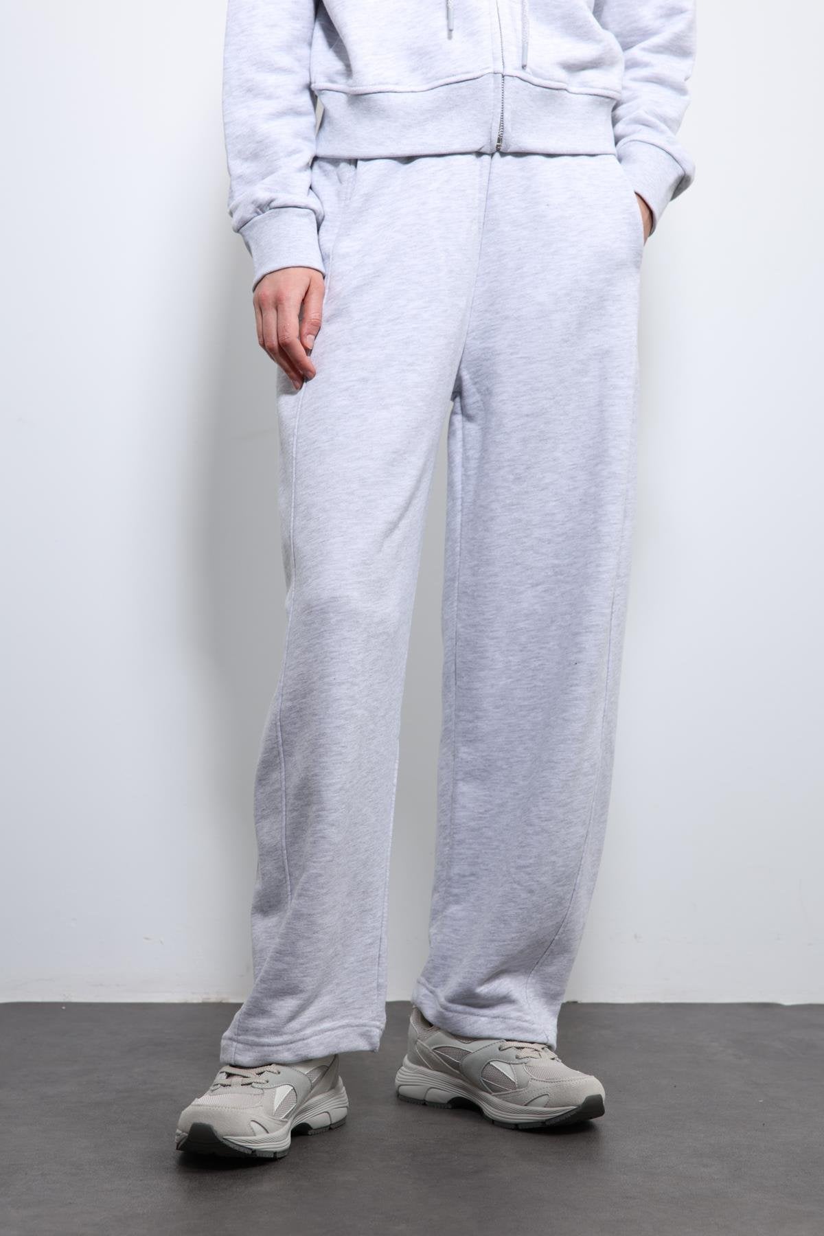 Antioch-Gri Melanj Kapüşonlu Eşofman Takım-Takım-9-Milagron.com