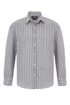 Antioch-Gri Oversize Çizgili Erkek Gömlek-Gömlek-6-Milagron.com