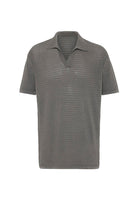 Antioch-Gri Polo Yaka Dokulu Erkek Triko T Shirt-T-Shirts-6-Milagron.com