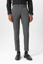Antioch Gri Regular Fit Duble Paça Erkek Pantolon